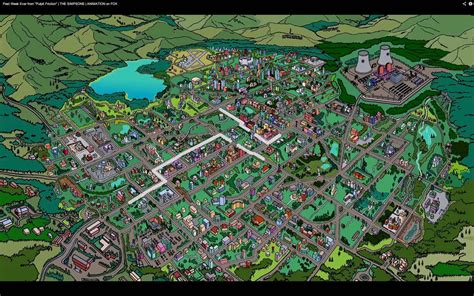 MAP Map Of Springfield The Simpsons